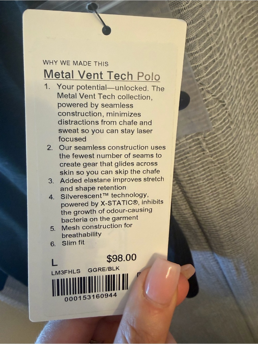 NWT - Lululemon Men's Gray Metal Vent Tech Polo - Picture 7 of 7